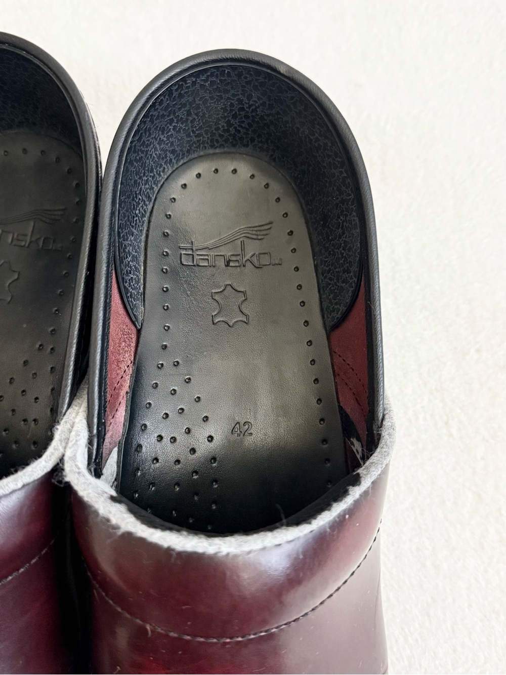Dansko Professional Leather Clogs Brown Burgundy Size 42 - Picture 6 of 11